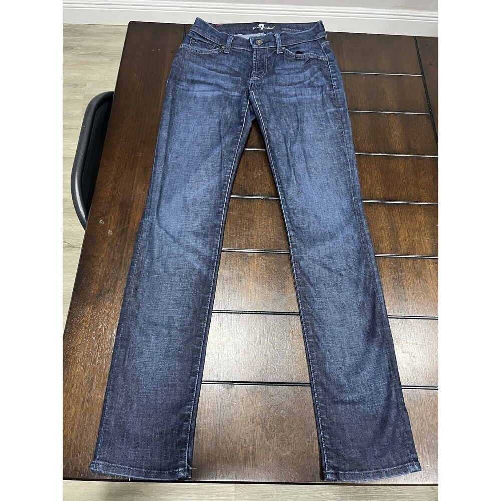 7 For All Mankind Roxanne Skinny Jeans Womens Size 26 Dark Wash Stretch Denim